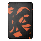 Moderne Kunst Orange / Schwarz Badematte (Vorderseite Vertikal)
