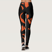 Moderne Kunst Orange / Schwarz Leggings (Rückseite)