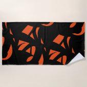 Moderne Kunst Orange / Schwarz Strandtuch (Vorderseite)