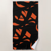 Moderne Kunst Orange / Schwarz Strandtuch (Vorderseite)
