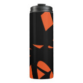 Moderne Kunst Orange / Schwarz Thermosbecher (Vorderseite)