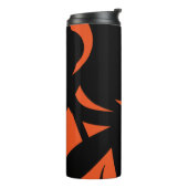 Moderne Kunst Orange / Schwarz Thermosbecher (Nach links gedreht)