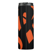 Moderne Kunst Orange / Schwarz Thermosbecher (Rückseite)