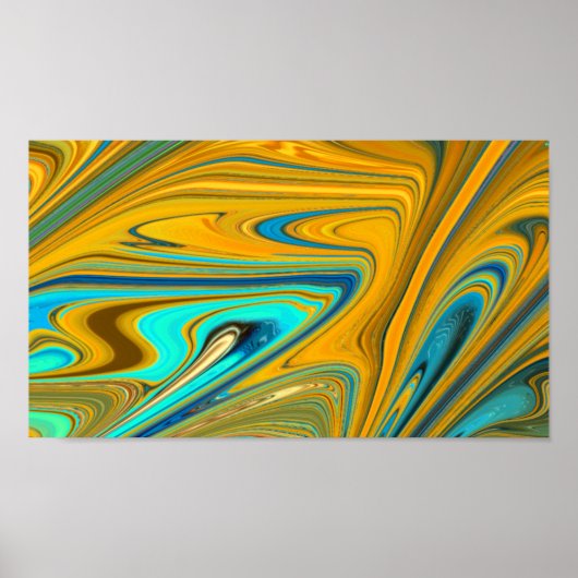 Moderne Kunst - Orange und Aquamarines Poster (Vorne)
