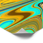 Moderne Kunst - Orange und Aquamarines Poster (Ecke)