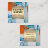 Moderne Kunst | Pattern Gold Metallic Quadratische Visitenkarte (Vorne/Hinten)