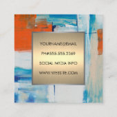 Moderne Kunst | Pattern Gold Metallic Quadratische Visitenkarte (Rückseite)