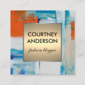 Moderne Kunst | Pattern Gold Metallic Quadratische Visitenkarte (Vorderseite)