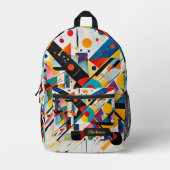 Moderne Kunst Personalisiert Name Abstraktes Muste Bedruckter Rucksack (Vorderseite)