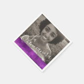 Moderne Kunst pink maul La Quinceñera Foto Serviette (Ecke)