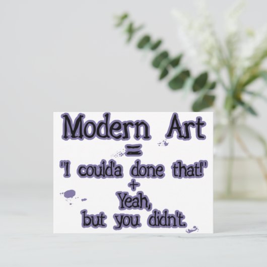 Moderne Kunst Postkarte (Stehend Vorderseite)