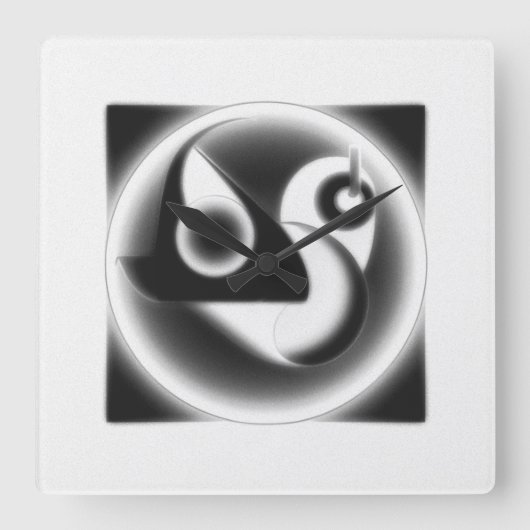 Moderne Kunst Quadratische Wanduhr (Vorderseite)