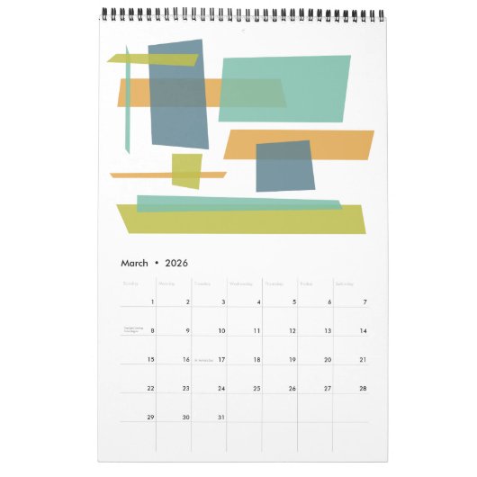 Moderne Kunst - Retro Kalender (Mär 2026)