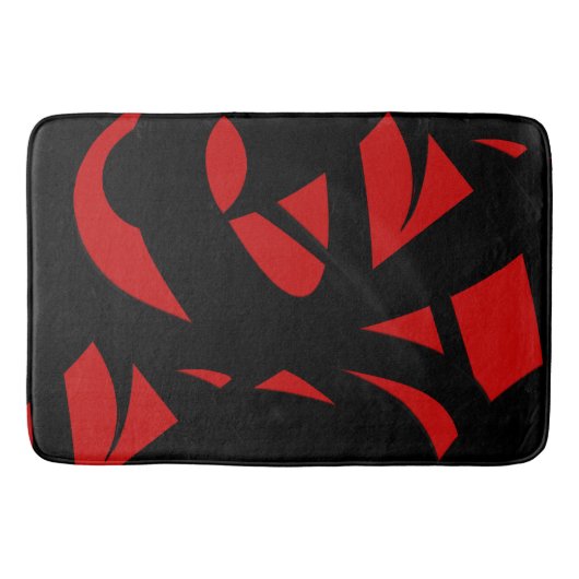 Moderne Kunst rot / schwarz Badematte (Vorderseite)