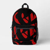 Moderne Kunst rot / schwarz Bedruckter Rucksack (Vorderseite)