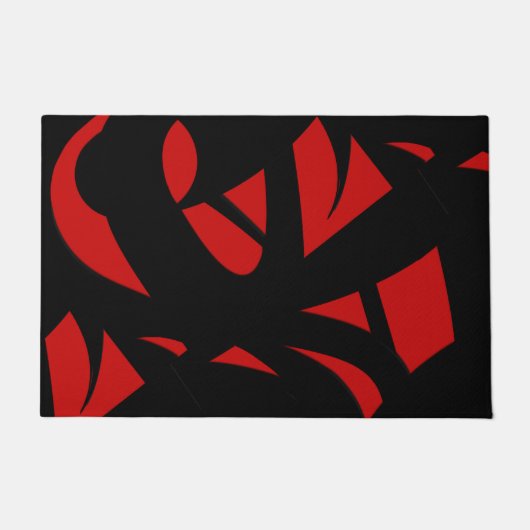 Moderne Kunst rot / schwarz Fußmatte (Vorderseite)