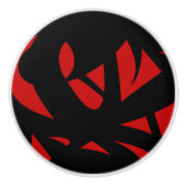 Moderne Kunst rot / schwarz Keramikknauf (Vorderseite)