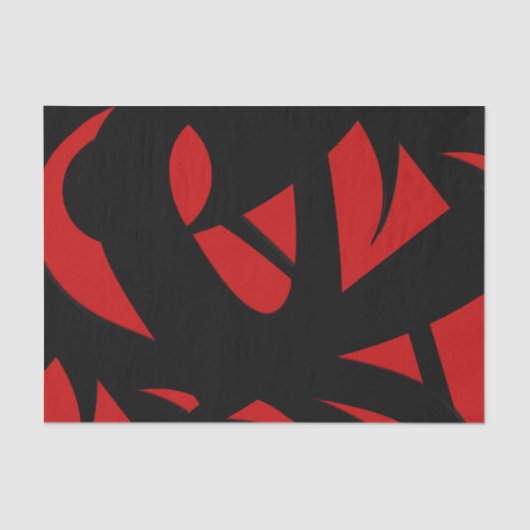Moderne Kunst rot / schwarz Seidenpapier (Vorderseite)