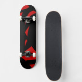 Moderne Kunst Rot und Schwarz Skateboard (Vorne)