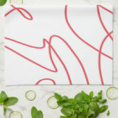 Moderne Kunst: Rot und Weiß Geschirrtuch (Gefaltet)