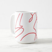 Moderne Kunst: Rot und Weiß Kaffeetasse (Vorderseite Links)