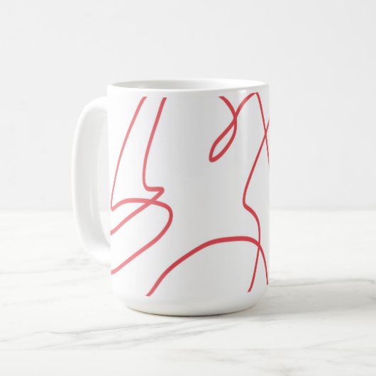 Moderne Kunst: Rot und Weiß Kaffeetasse (Vorderseite Links)