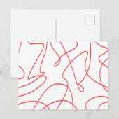 Moderne Kunst: Rot und Weiß Postkarte (Vorne/Hinten)