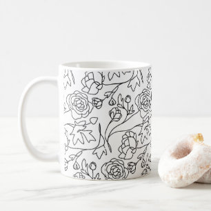 Moderne Kunst - Schwarz-weiß Kaffeetasse