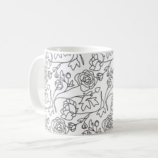 Moderne Kunst - Schwarz-weiß Kaffeetasse (Vorderseite Links)