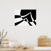 Moderne Kunst Schwarz-Weiß Poster (Küche)