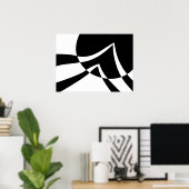 Moderne Kunst Schwarz-Weiß Poster (Heimbüro)