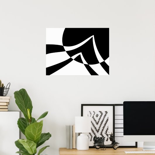 Moderne Kunst Schwarz-Weiß Poster (Heimbüro)