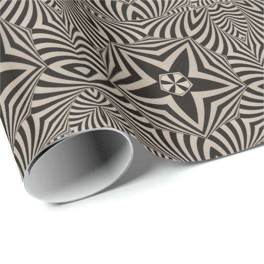 Moderne Kunst Schwarz-Weiß-Sterne Geschenkpapier (Rolleneckpunkt)