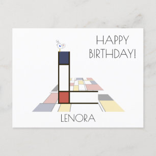 Moderne Kunst stilisiertes Monogramm. Buchstabe L Postkarte