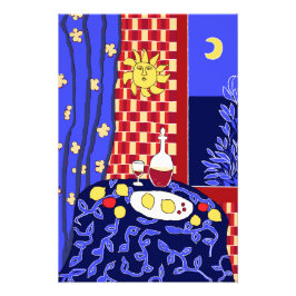 Moderne Kunst Stillleben mit Zitronen und Wein Fotodruck