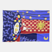 Moderne Kunst Stillleben mit Zitronen und Wein Geschirrtuch (Horizontal)