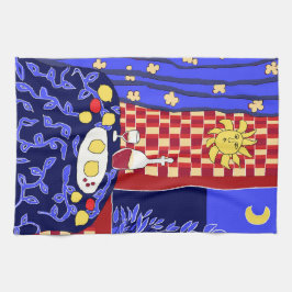 Moderne Kunst Stillleben mit Zitronen und Wein Geschirrtuch