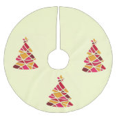 Moderne Kunst Stilvolle Weihnachtsbaume in Rot und Polyester Weihnachtsbaumdecke (Vorderseite)