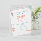 Moderne Kunst und Kunsthandwerk Party Einladung (Stehend Vorderseite)