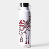 Moderne Kunst Zebras Mutter Rote Schneeflocken Trinkflasche (Vorne)