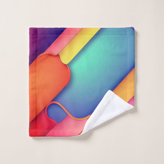Moderne Kunstdesign-Falten der Farbe Badhandtuch Set (Waschlappen)