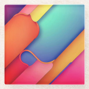 Moderne Kunstdesign-Falten der Farbe Glasuntersetzer