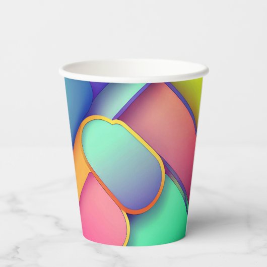 Moderne Kunstdesign-Falten der Farbe Pappbecher (Rückseite)