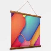 Moderne Kunstdesign-Falten der Farbe Wandteppich Mit Holzrahmen (Gewinkelt)