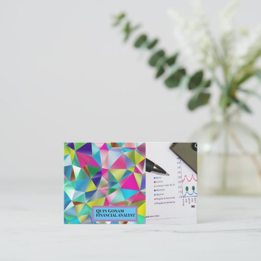 Moderne Kunstfarben Abstrakter Hintergrund Visitenkarte (Stehend Vorderseite)