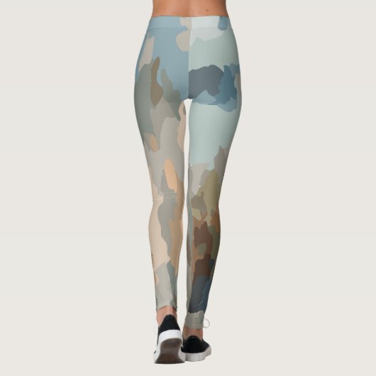 Moderne Kunstfarben Bio Formen Leggings (Rückseite)