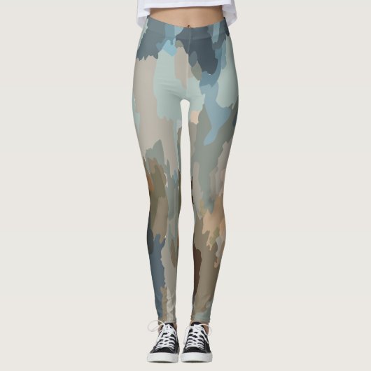 Moderne Kunstfarben Bio Formen Leggings (Vorderseite)