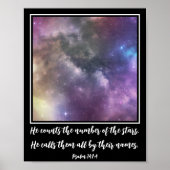 Moderne Kunstgalaxie Sky Bible Verse Poster (Vorne)