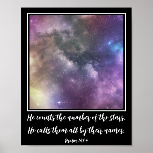 Moderne Kunstgalaxie Sky Bible Verse Poster (Vorne)