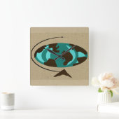 Moderne Kunstgalerie Schloss Montebello Quadratische Wanduhr (Zuhause)